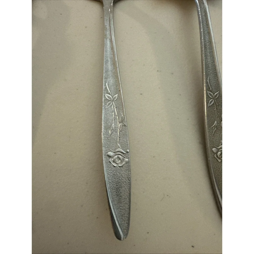 Stanley Roberts Stainless Japan Florentine Rose 5 Piece Hostess Set Textured